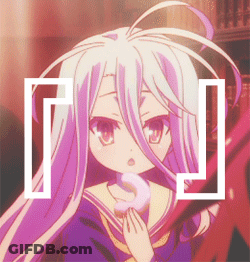 White-Haired Girl Holding Pink Donut GIF