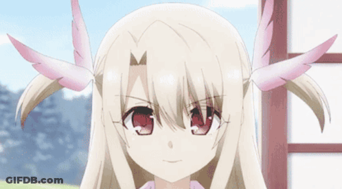 White-Haired Girl With Pink Wings And Letter M GIF