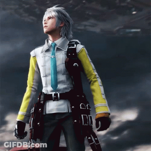White-Haired Man In Blue Tie And Yellow-White Jacket GIF