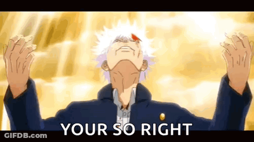 White-Haired Man Looking Up With Arms In Air GIF