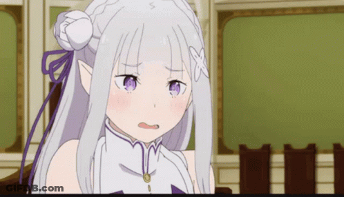 White-Haired Purple-Eyed Girl With X In Hair GIF