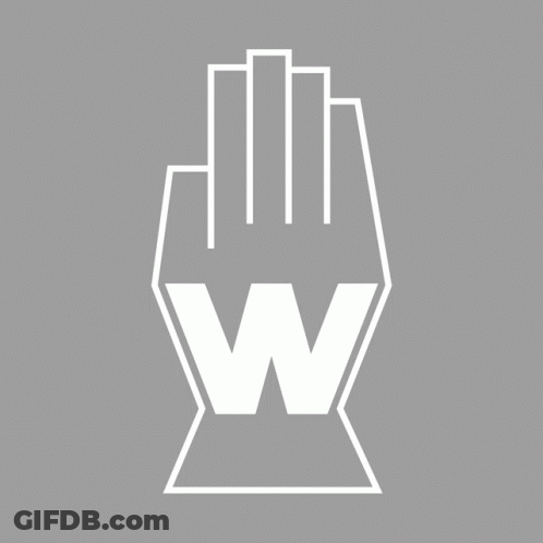 White Hand With Red W GIF