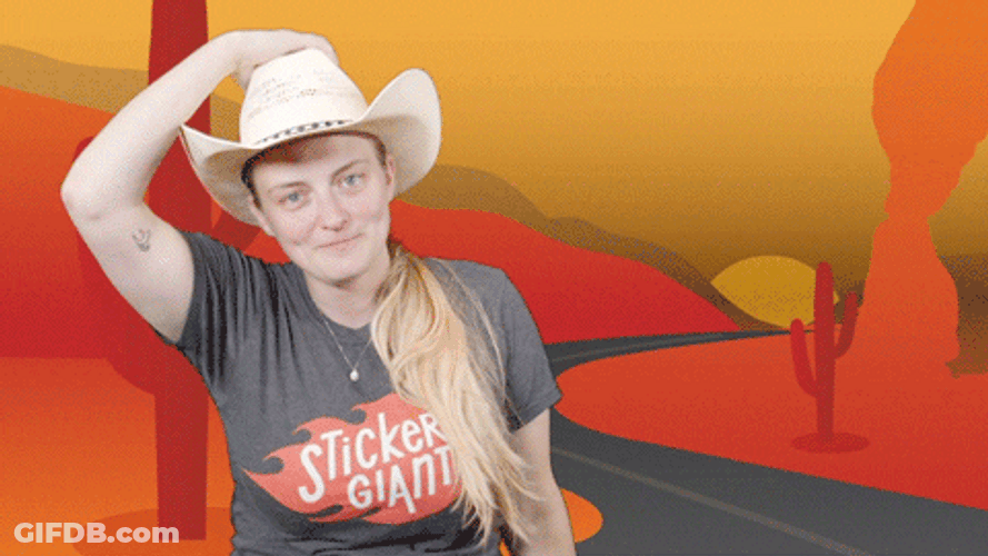 White Hat Cowgirl Howdy Y'all GIF