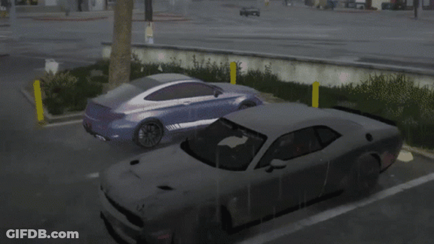 White Hellcat Drifting In Virtual Game GIF