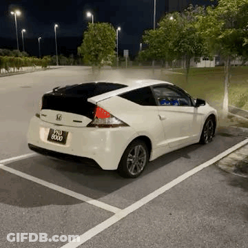 White Honda CR-Z Parked GIF