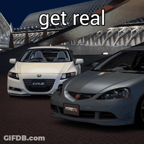 White Honda CRZ Next To Grey Honda CRZ GIF