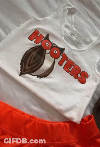 White Hooters Shirt With Owl GIF