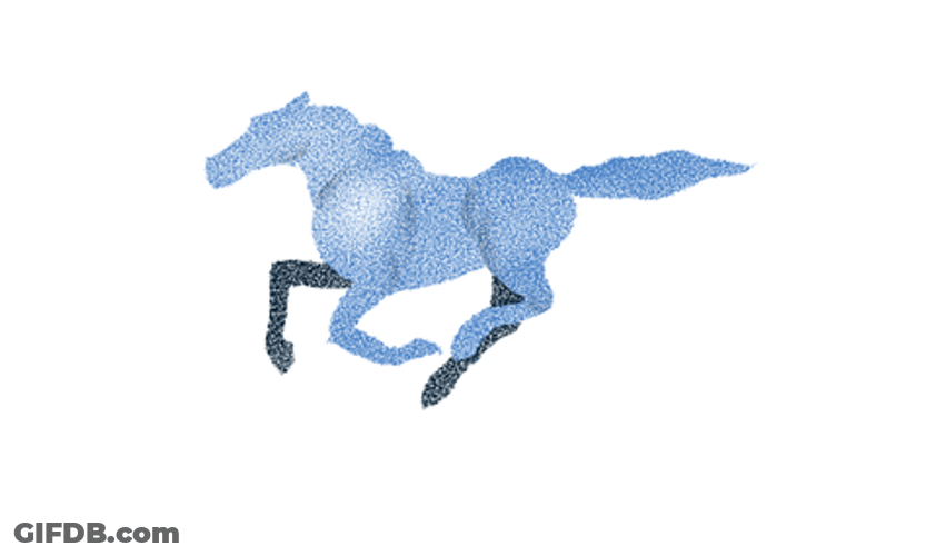 White Horse Running Slowly GIF