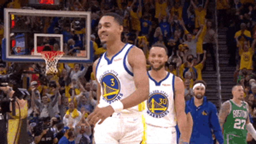 White Jersey Jordan Poole Gesture Rewind Again GIF