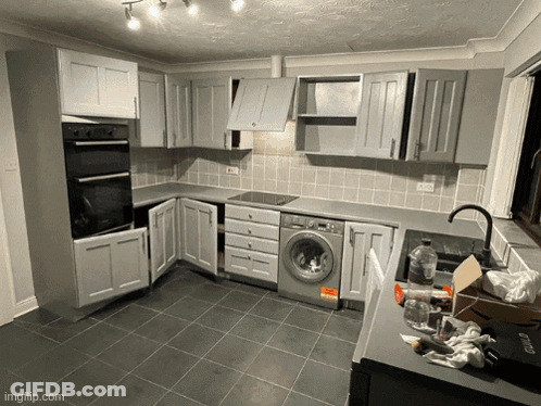 White Kitchen Washing Machine Labeled Washing Machine GIF