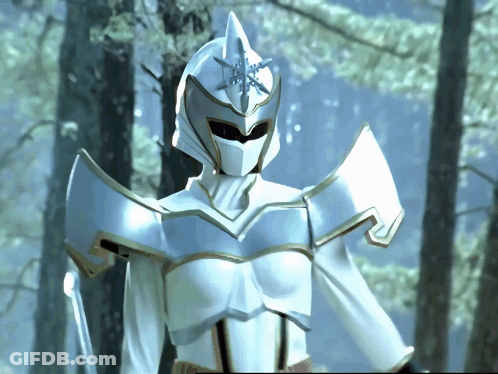 White Knight With Star On Helmet In Forest GIF