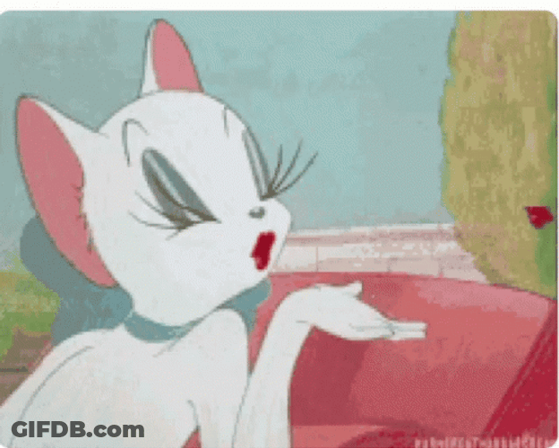 White Lady Cat Sending Kisses GIF