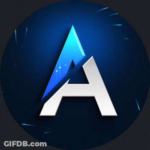White Letter A With Blue Triangle GIF