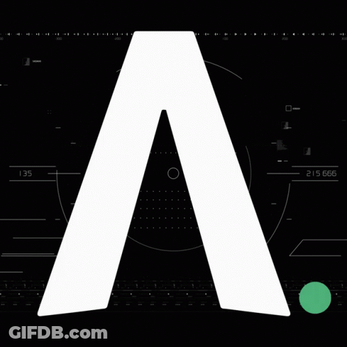 White Letter A With Green Circle GIF