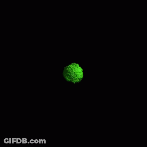 White Letter B With Green Explosions GIF