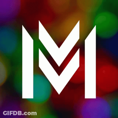 White Letter M On Green And Purple Background GIF