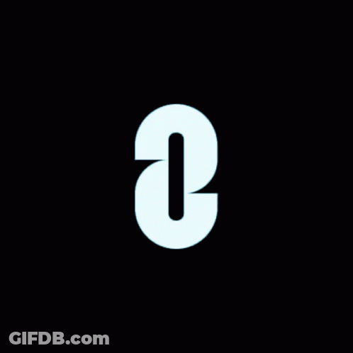 White Letter O On Black Background With Shadow GIF