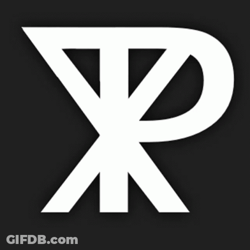 White Letter P On Black Background GIF