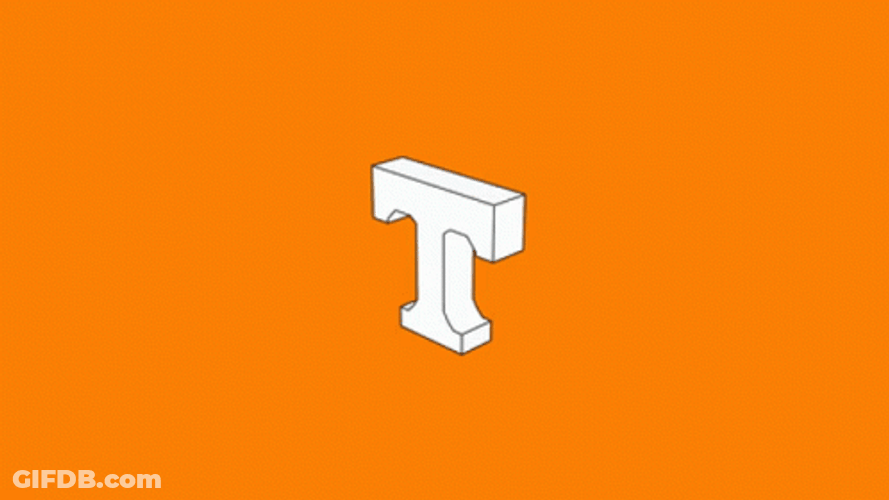 White Letter T With Orange Background GIF