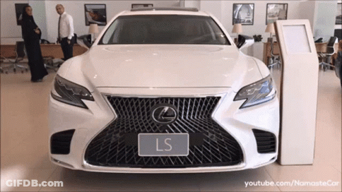 White Lexus With LS License Plate GIF