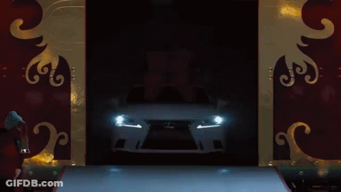 White Lexus With Red Bow GIF