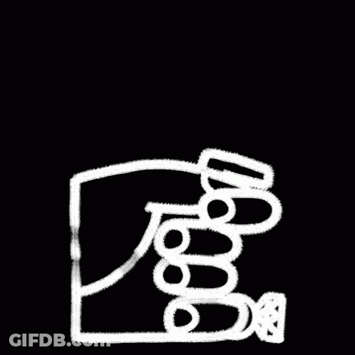 White Line Drawing Person Holding Coffee Bean GIF