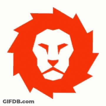 White Lion Head In Red Circle GIF
