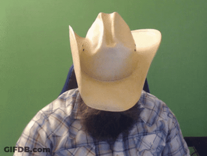 White Man Wearing Beige Tip Hat GIF
