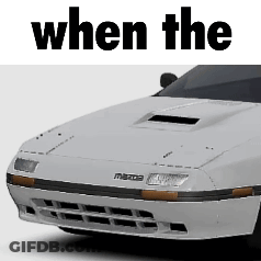 White Mazda Car With Hood Scoop GIF