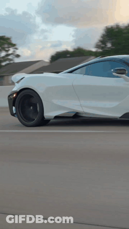 White Mclaren 765Lt Supercar GIF