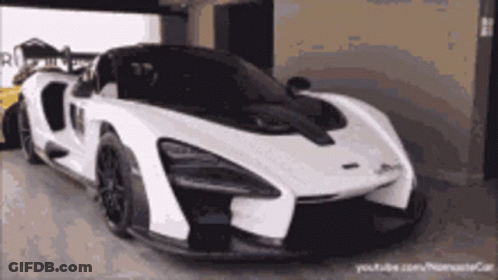 White McLaren Senna Parked GIF