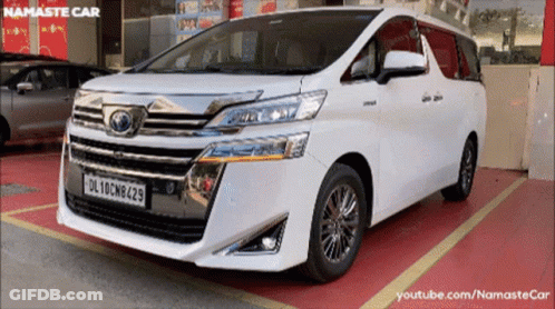 White Minivan With License Plate DL10CM8429 GIF