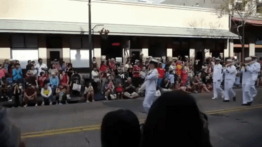 White Musical Parade GIF