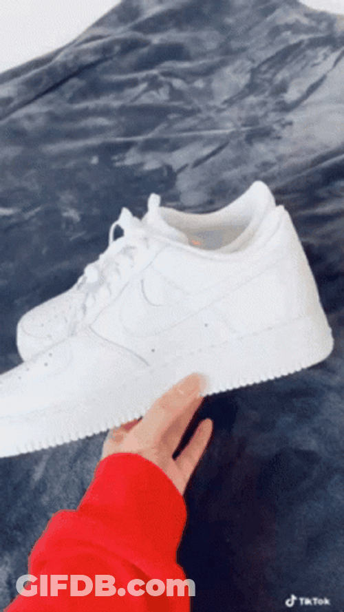 White Nike Air Force Shoes GIF