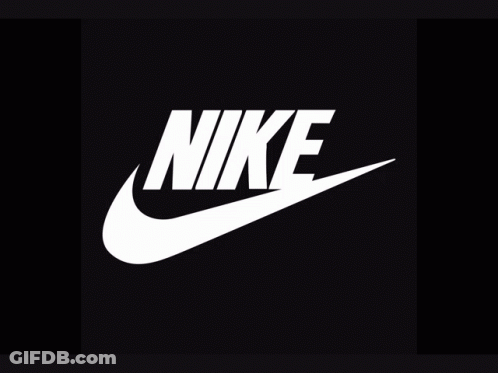 White Nike Logo On Black Background GIF