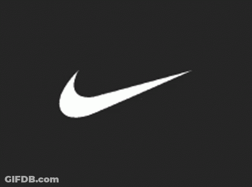 White Nike Logo On Black Background GIF