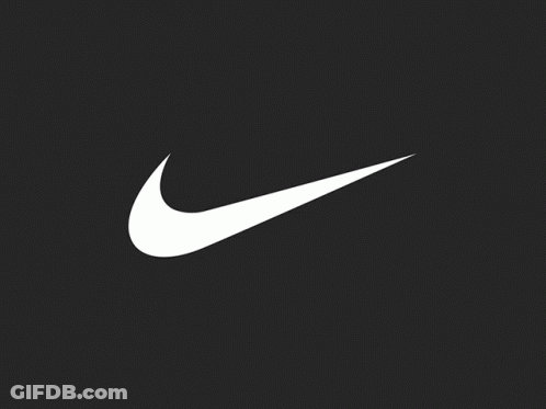 White Nike Swoosh On Black Background GIF