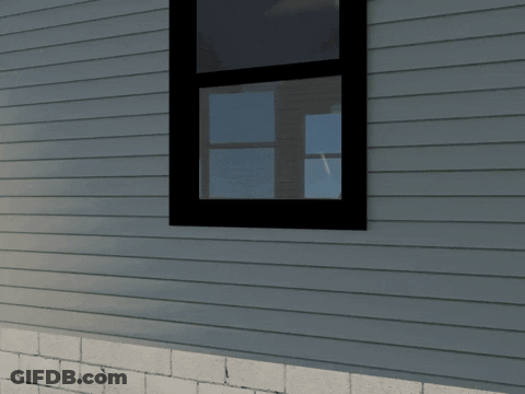 White Object Sticking Out Of Window GIF