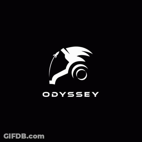 White Odyssey Logo With Bird GIF