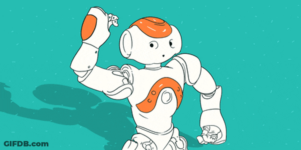 White Orange Robot GIF