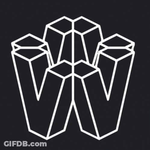 White Outline Letter W GIF