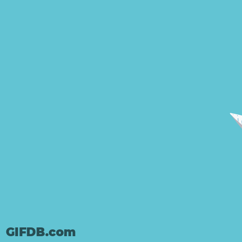 White Paper Airplane Flying GIF