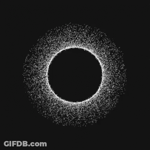 White Particle Circle With Hole GIF