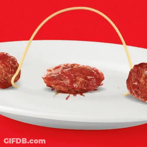 White Plate With Meatballs And Spaghetti GIF