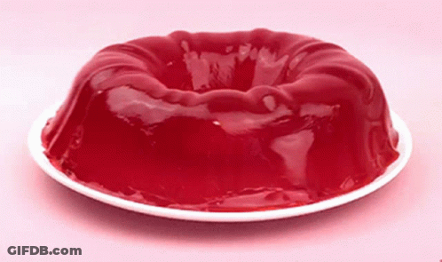 White Plate With Red Jelly Cake GIF