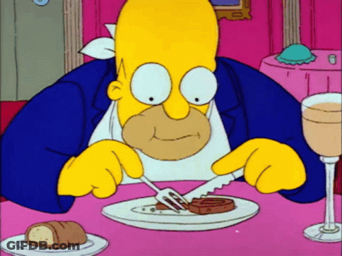 White Plate With Steak And Sauce GIF