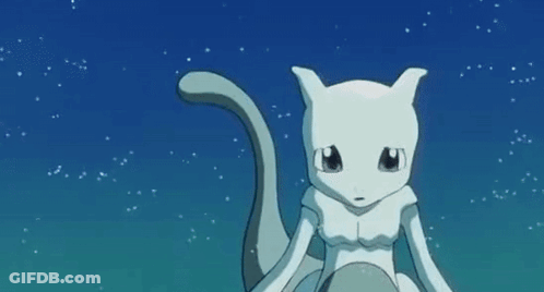 White Pokemon Sitting In Blue Sky GIF