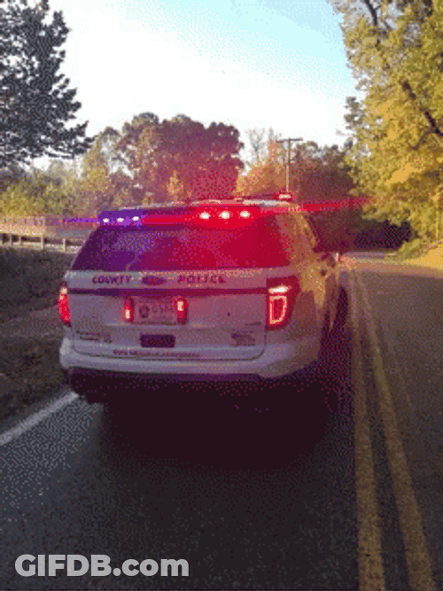 White Police Car Lights GIF