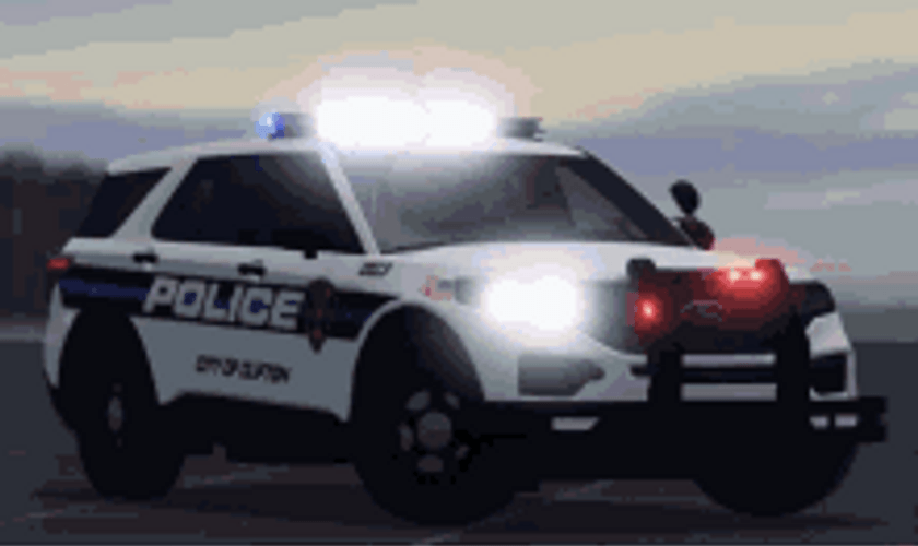 White Police Car Siren GIF