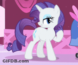 White Pony With Purple Hair On Pink Surface GIF